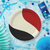 Elegante Minimalwelle in Rot, Schwarz und Cream Pappteller (Party)