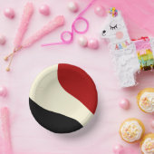 Elegante Minimalwelle in Rot, Schwarz und Cream Pappteller (Party)