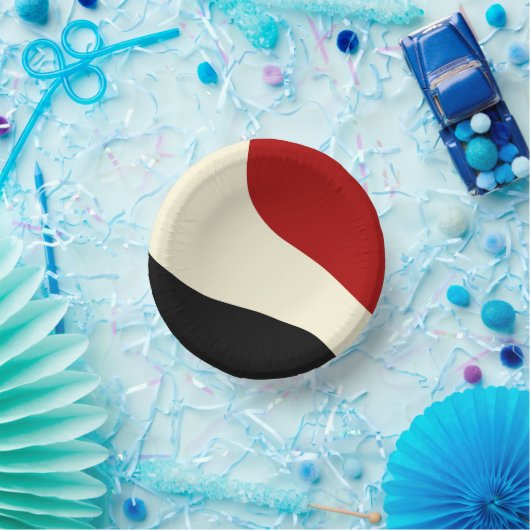 Elegante Minimalwelle in Rot, Schwarz und Cream Pappteller (Party)