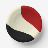 Elegante Minimalwelle in Rot, Schwarz und Cream Pappteller (Vorderseite)