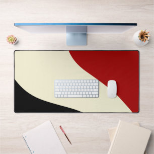 Elegante Minimalwelle in Rot, Schwarz und Cream Schreibtischunterlage