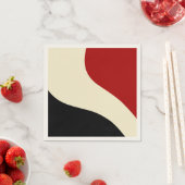 Elegante Minimalwelle in Rot, Schwarz und Cream Serviette (Beispiel)