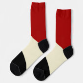 Elegante Minimalwelle in Rot, Schwarz und Cream Socken (Linkes Detail)