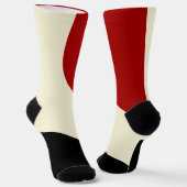 Elegante Minimalwelle in Rot, Schwarz und Cream Socken (Gewinkelt)