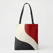 Elegante Minimalwelle in Rot, Schwarz und Cream Tasche (Vorderseite)