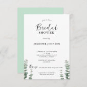 Elegante Mint Green Bridal Dusche Einladung (Vorne/Hinten)