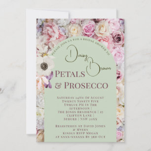 Elegante Mint Green Floral Arch Summer Bridal Show Einladung
