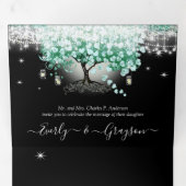 Elegante Mint Green Heart Leaf Wedding Dreifach Gefaltete Einladung (Innen Erste Seite)