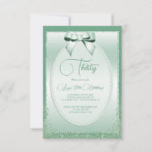 Elegante Mint Green Jeweled Bow & Glitzer Geburtst Einladung (Vorderseite)