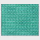 Elegante Mint-Green & Türkis Floral Damasks Geschenkpapier (Flach)
