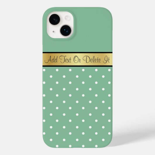 Elegante Mint Green & White Polka Dots Gold Ribbon Case-Mate iPhone Hülle (Rückseite)