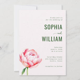 Elegante mintgrüne Floral-Hochzeitseinladung Einladung