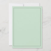 Elegante, mintgrüne Monogramm-Moderne Hochzeit Einladung (Rückseite)