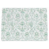 Elegante mintweiße Blumenhochzeit Große Geschenktüte (Vorderseite)