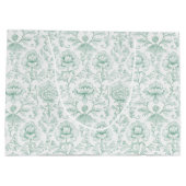Elegante mintweiße Blumenhochzeit Große Geschenktüte (Rückseite)