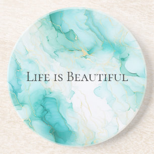 Elegante Minz Weißgold Brause Getränkeuntersetzer