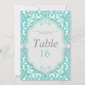 Elegante Minze und Gray Tischnummer Card (Vorderseite)