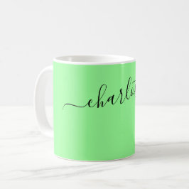 Elegante Minzfarbene moderne Namen Personalisiert Kaffeetasse
