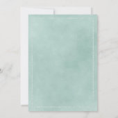 Elegante Minzgrün-Glitzer-Palme Kinderdusche Einladung (Rückseite)