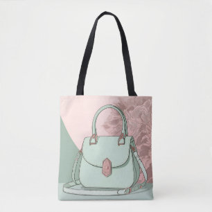 Elegante Minzgrüne Minze Roségold Handtasche Toteb