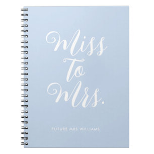Elegante Miss-to-Mrs-Chic moderne Hochzeitsplaneri Notizblock