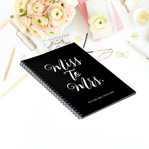Elegante Miss-to-Mrs-Chic moderne Hochzeitsplaneri Notizblock