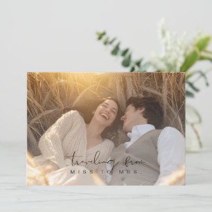 Elegante Miss zu Mrs. Rustic Foto Brautparty Einladung