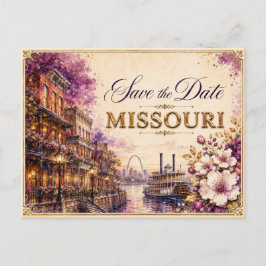 Elegante Missouri Save-the-Date-Hochzeits-Einladun Postkarte