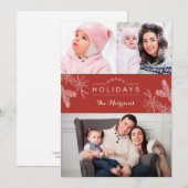 Elegante Mistletoe Happy Holidays Fotokarte Feiertagskarte (Vorne/Hinten)