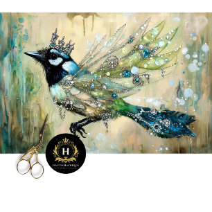 Elegante mit Juwelen verzierte Vogelkunst-Dekoupag Seidenpapier