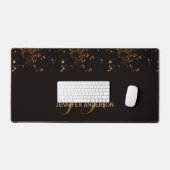 Elegante Mit Monogramm Black Gold Galaxy Schreibti Schreibtischunterlage (Tastatur & Maus)