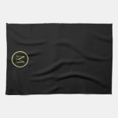 Elegante Mit Monogramm Farbenvorlage Schwarz Geschirrtuch (Horizontal)