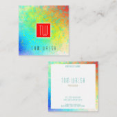 Elegante Mit Monogramm Farbkarte Quadratische Visitenkarte (Vorne/Hinten)