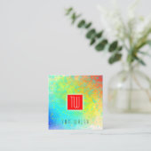 Elegante Mit Monogramm Farbkarte Quadratische Visitenkarte (Stehend Vorderseite)