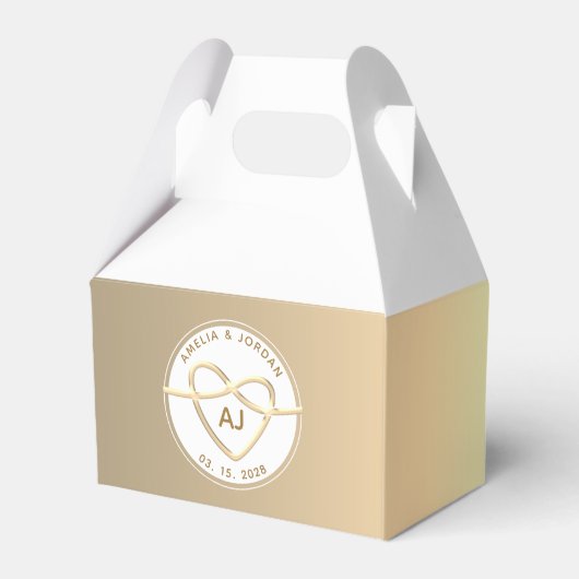 Elegante Mit Monogramm Gastgeschenk Hochzeit Geschenkschachtel (Rückseite)
