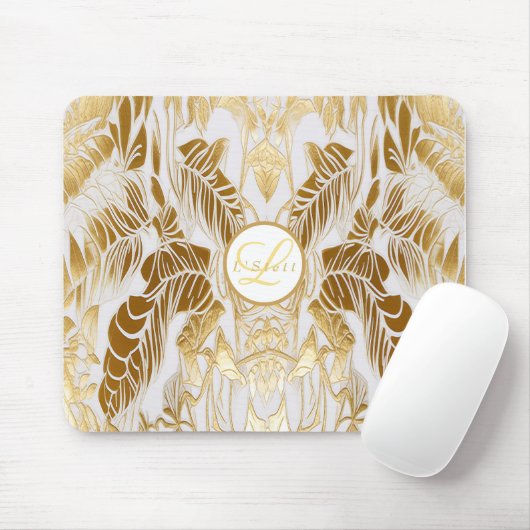 Elegante Mit Monogramm Gilded Aura Mousepad (Mit Mouse)