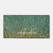 Elegante Mit Monogramm Gold Glitzer Desk Mat Schreibtischunterlage (Vorderseite)