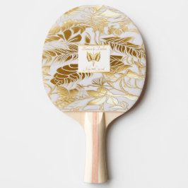 Elegante Mit Monogramm Goldmedaille Monstera Tischtennis Schläger