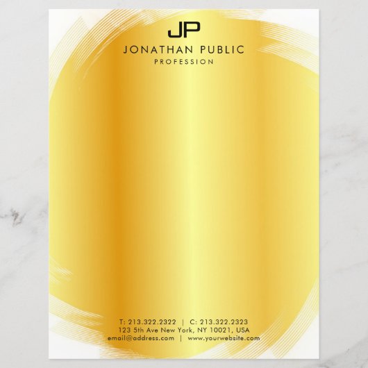 Elegante Mit Monogramm Goldvorlage Moderne (Vorderseite)