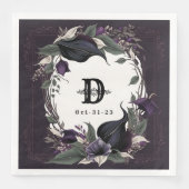 Elegante Mit Monogramm gotische Hochzeit Serviette (Vorderseite)