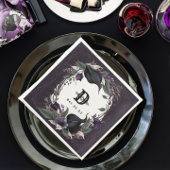 Elegante Mit Monogramm gotische Hochzeit Serviette