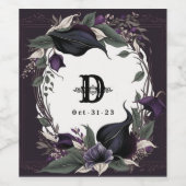 Elegante Mit Monogramm gotische Hochzeit Weinetikett (Einzelnes Label)