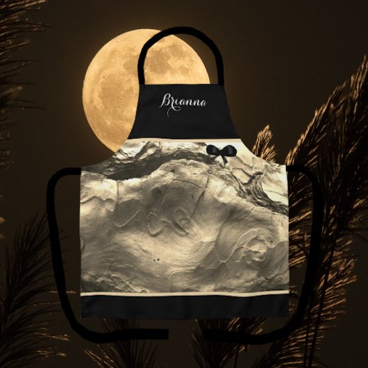 Elegante Mit Monogramm Graue Schürze