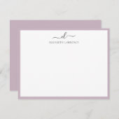 Elegante Mit Monogramm handgeschriebene Skriptanme Mitteilungskarte (Vorne/Hinten)