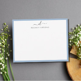 Elegante Mit Monogramm handgeschriebene Skriptanme Mitteilungskarte