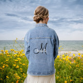 Elegante Mit Monogramm Handschrifteninitialen Mode Jeansjacke