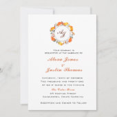 Elegante Mit Monogramm Herbsthochzeit Ankündigung (Vorderseite)