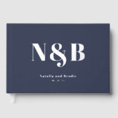 Elegante Mit Monogramm Hochzeit Gästebuch (Vorderseite)