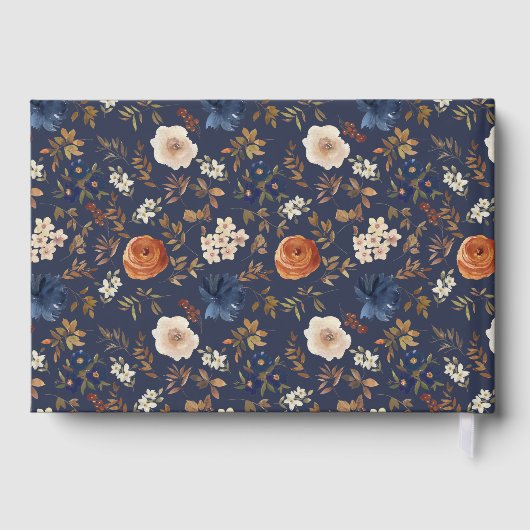 Elegante Mit Monogramm Hochzeit Gästebuch (Rückseite)