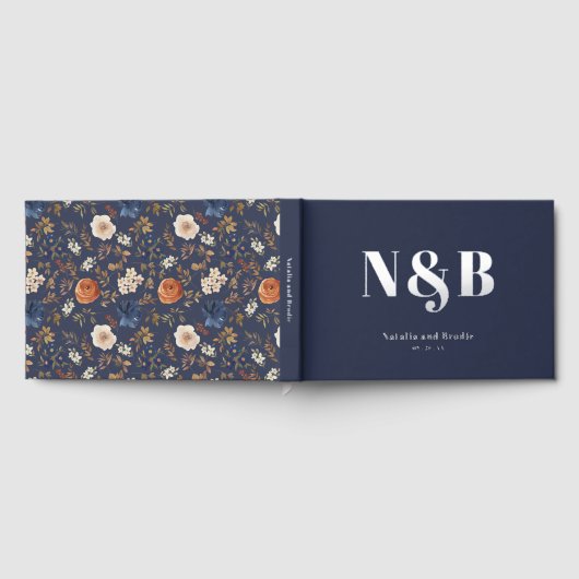 Elegante Mit Monogramm Hochzeit Gästebuch (Voll)